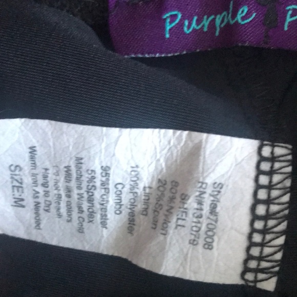 PURPLE PIXIES GOLD DANCE WEAR SPANDEX SHORTS KIDS - Picture 3 of 4